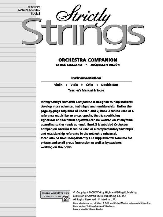 Strictly Strings Book 3 Conductor's Score for String Orchestra