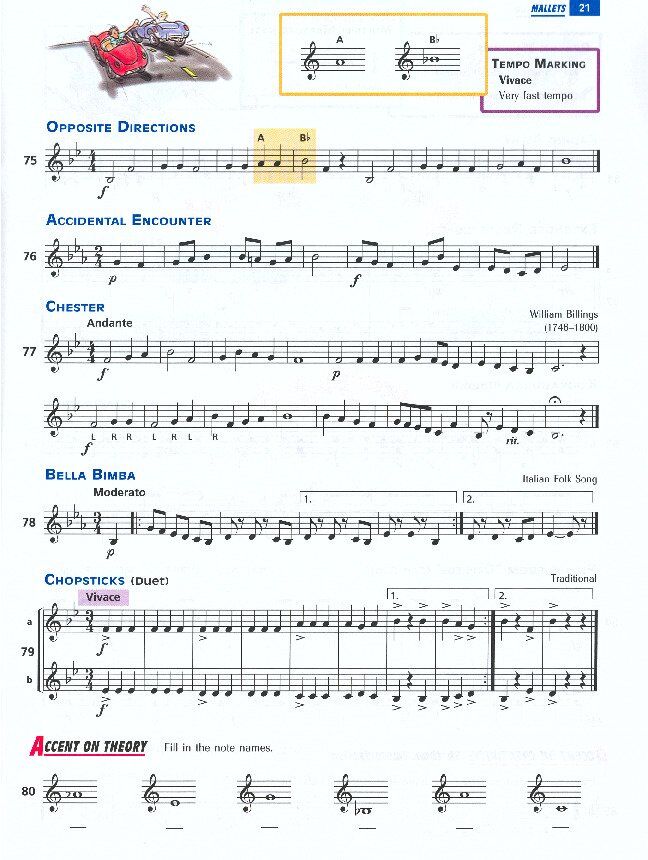 Accent on Achievement Book 1 Combined Percussion by John O'Reilly & Mark Williams, Alfred Music, 92 pages, for grades 5-8, includes full-color pages. — view 2