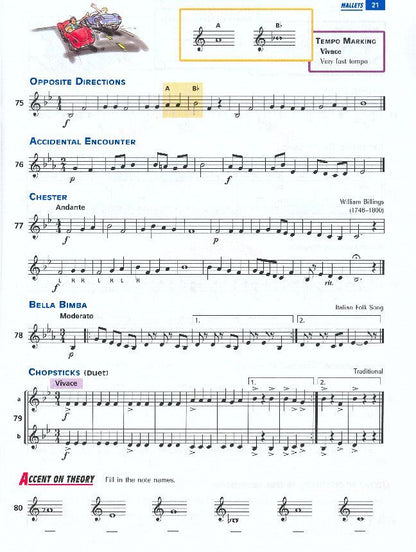 Accent on Achievement Book 1 Combined Percussion by John O'Reilly & Mark Williams, Alfred Music, 92 pages, for grades 5-8, includes full-color pages. — view 2