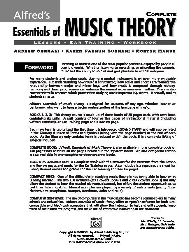 Alfred's Essentials of Music Theory Complete Student Book 1-3 — view 2