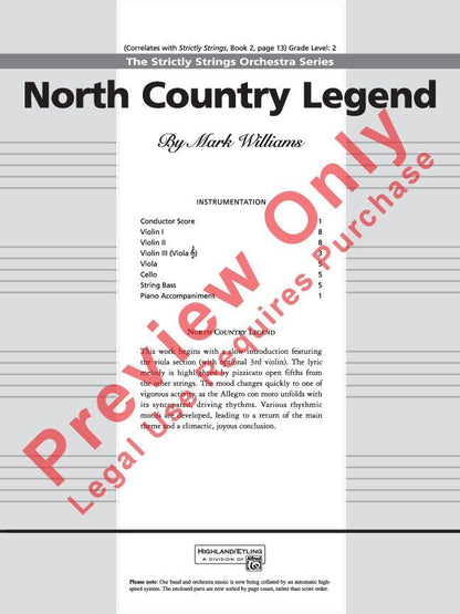 North Country Legend SO1 String Orchestra Score — view 2