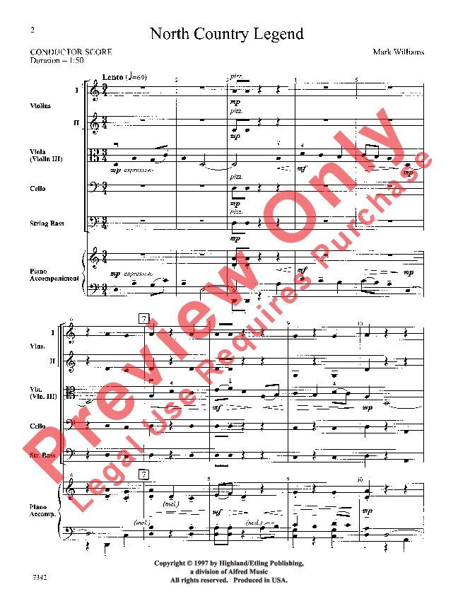 North Country Legend SO1 String Orchestra Score — view 3