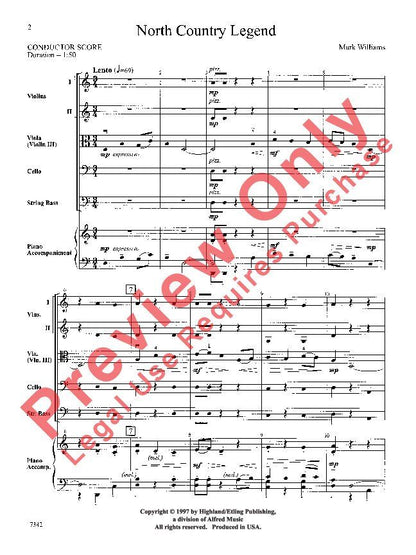 North Country Legend SO1 String Orchestra Score — view 3