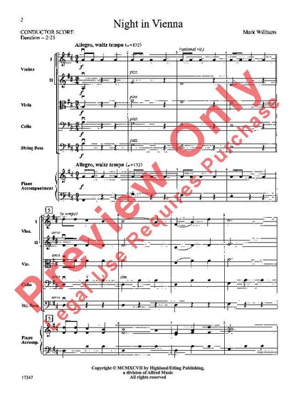 Night in Vienna for String Orchestra SO1 Full Score — view 2