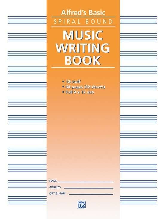Alfred's Basic Spiral Bound Music Writing Book for Banjo, 12 Stave, 64 Pages
