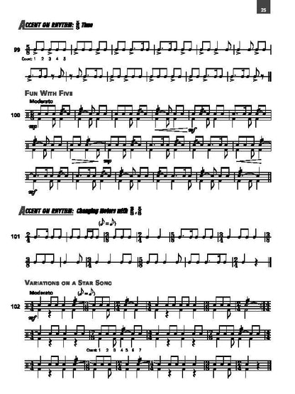 Accent on Achievement Book 3 Percussion by John O'Reilly & Mark Williams, Alfred Music, 40 pages, for grades 5-8, includes technical studies and exerc — view 3
