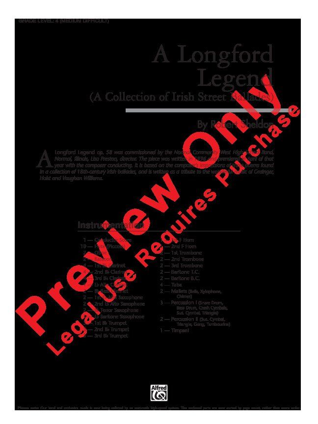 A Longford Legend by Robert Sheldon for Band - Alfred Music - 276 Pages — view 3