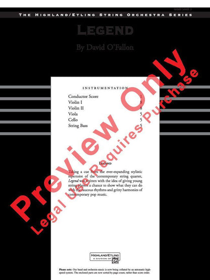 Legend for String Orchestra SO3 SC/PTS by David O'Fallon — view 2