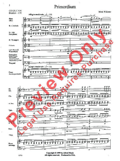 Primordium CB1.5 SC/PTS by Mark Williams - Band Ensemble, Alfred Music, 118 Pages, Accent on Achievement — view 3