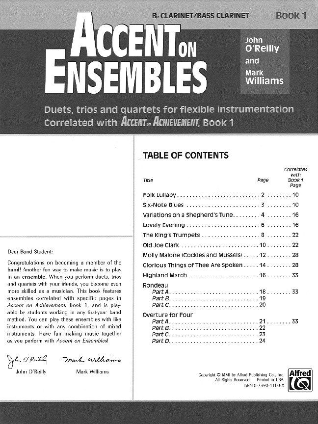 Accent on Ensembles Book 1 for Clarinet/Bass Clarinet — view 2