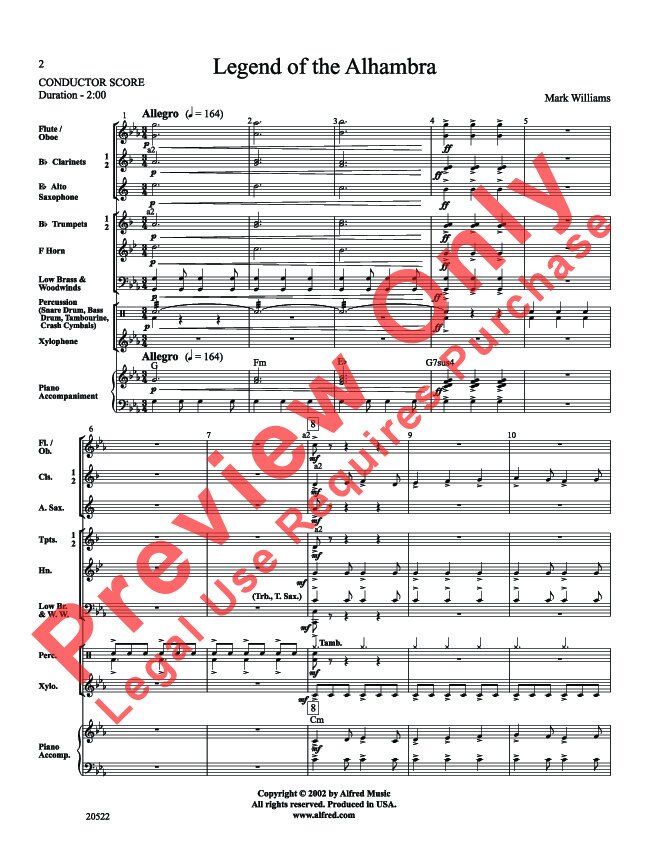 Legend of the Alhambra for Band by Mark Williams, Alfred Music, 126 Pages, Accent on Achievement Series — view 3