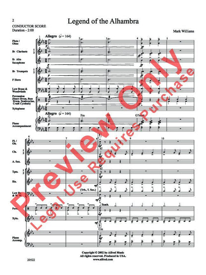 Legend of the Alhambra for Band by Mark Williams, Alfred Music, 126 Pages, Accent on Achievement Series — view 3