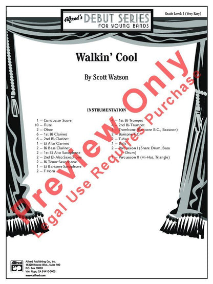 Walkin' Cool for Concert Band CB1 SC/PTS by Scott Watson, Alfred Music, 116 pages, Alfred Debut Series — view 2