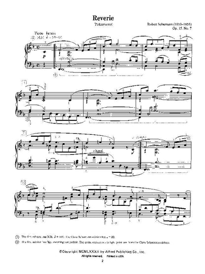 Schumann - Traumerei Op. 15 No. 7 for Piano, Alfred Music Edition, 4 Pages, Alfred Masterwork Series