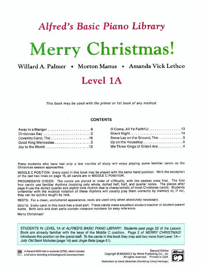 Alfred's Basic Piano Library Merry Christmas! Level 1A — view 2