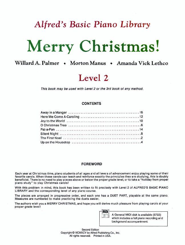 Alfred's Basic Piano Library Merry Christmas! Level 2 — view 2