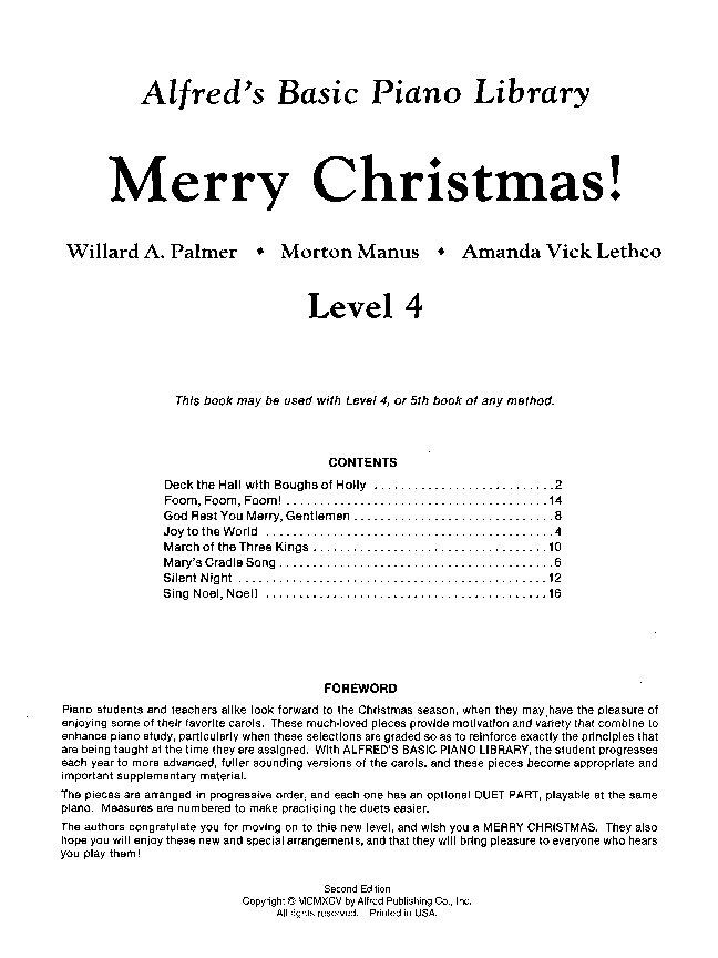 Alfred's Basic Piano Library Merry Christmas! Level 4 — view 2