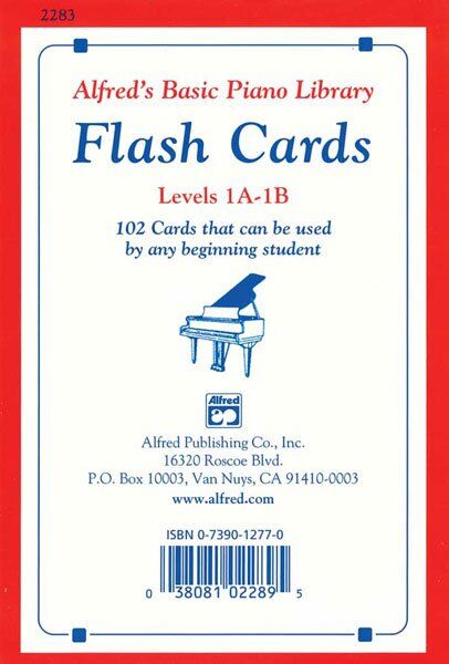 Alfred's Basic Piano Library Flash Cards Levels 1A & 1B
