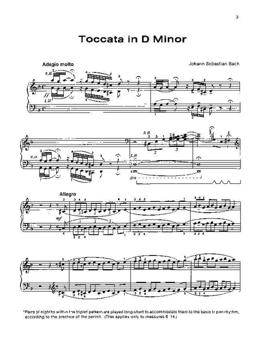 Bach - Toccata in D Minor for Piano, Alfred Masterwork Edition, 8 Pages