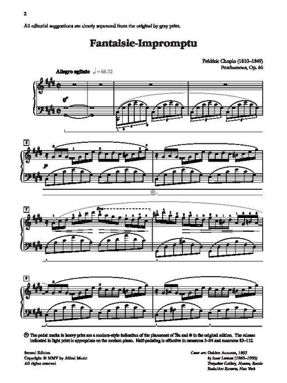 Chopin - Fantaisie-Impromptu for Piano, Alfred Masterwork Edition, 12 Pages, Includes Performance Suggestions and Editorial Additions