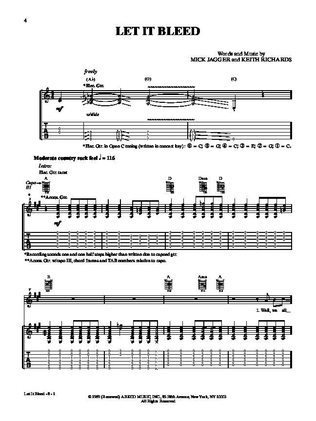 The Rolling Stones - Let It Bleed Guitar Tab - Authentic Guitar TAB Edition — view 2