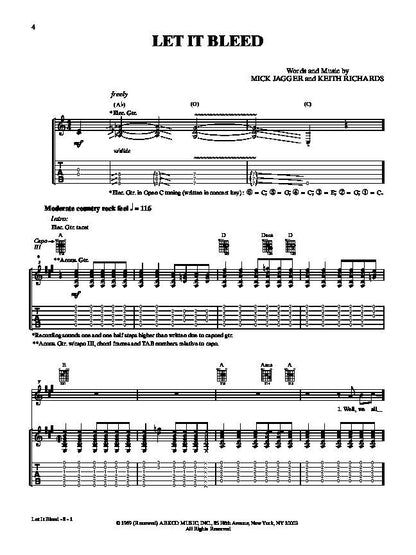 The Rolling Stones - Let It Bleed Guitar Tab - Authentic Guitar TAB Edition — view 2
