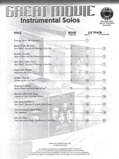 Great Movie Instrumental Solos for Alto Saxophone BK/CD — view 3