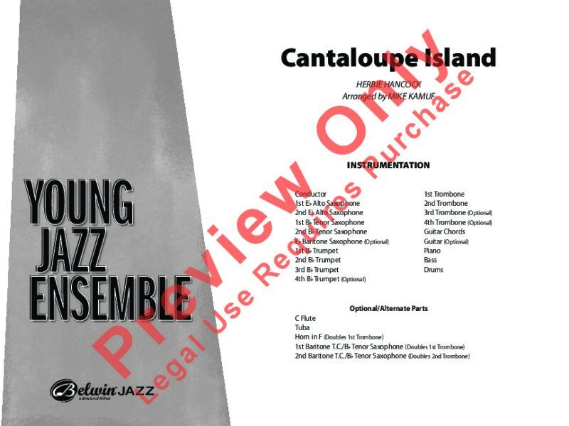 Cantaloupe Island Jazz Ensemble Arrangement by Mike Kamuf, Herbie Hancock, 90 Pages, Young Jazz Ensemble Series — view 2
