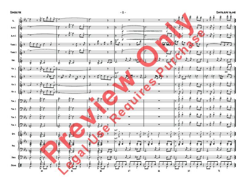 Cantaloupe Island Jazz Ensemble Arrangement by Mike Kamuf, Herbie Hancock, 90 Pages, Young Jazz Ensemble Series — view 5