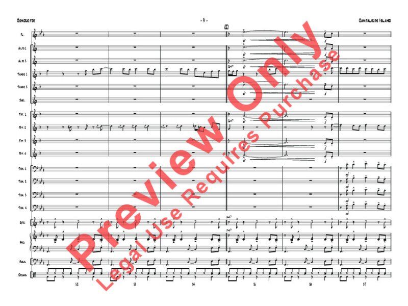 Cantaloupe Island Jazz Ensemble Arrangement by Mike Kamuf, Herbie Hancock, 90 Pages, Young Jazz Ensemble Series — view 3