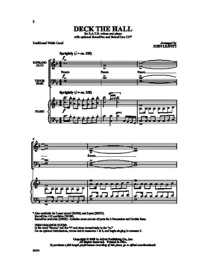 Deck the Hall SATB/Piano Arrangement by John Leavitt