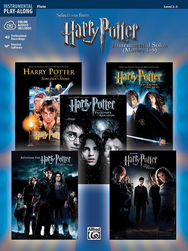 Harry Potter Instrumental Solos for Flute - Movies 1-5 Music Book with Play-Along Recording