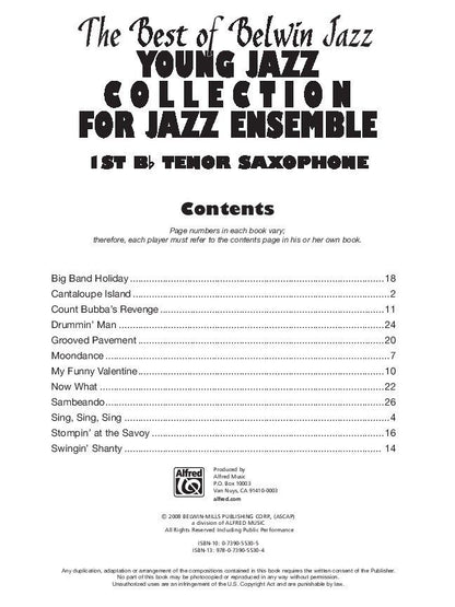 Best of Belwin Jazz Young Jazz Collection 1st Tenor Saxophone