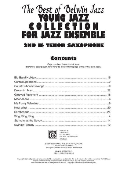Best of Belwin Jazz Young Jazz Collection 2nd Tenor Saxophone