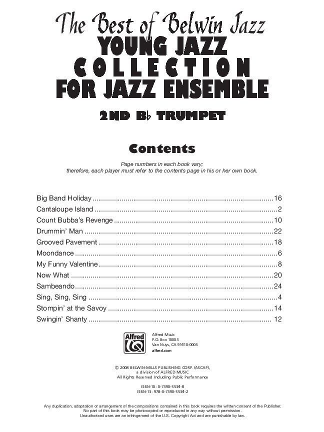 Best of Belwin Jazz Young Jazz Collection 2nd Trumpet