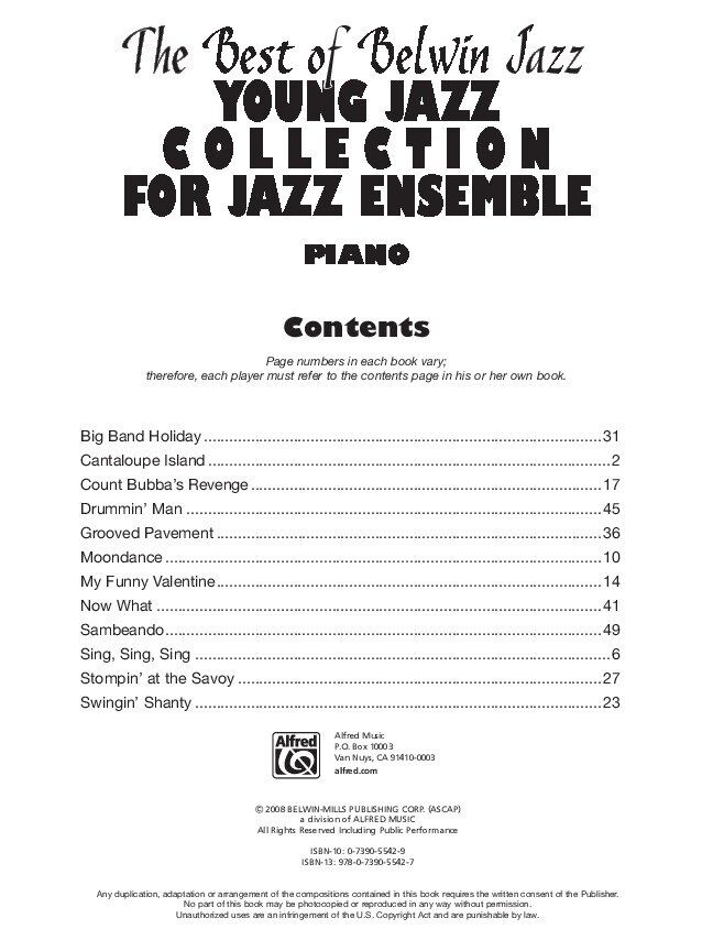 Best of Belwin Jazz: Young Jazz Collection for Piano