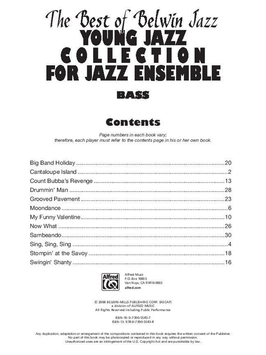 Best of Belwin Jazz Young Jazz Collection for Double Bass