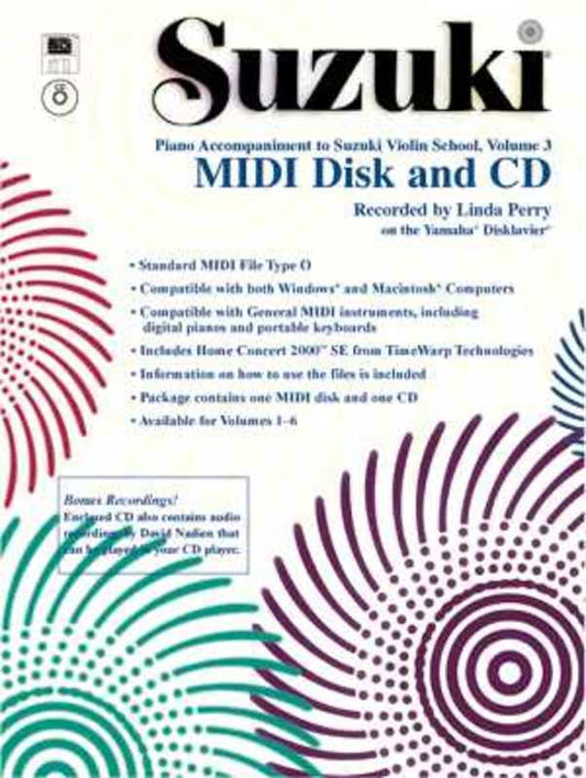 Suzuki Violin School Book 3 Midi CDr Piano Acc Book