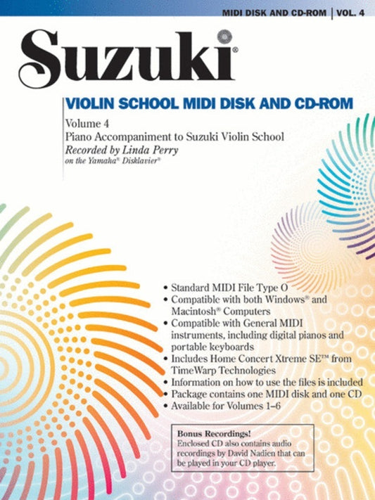 Suzuki Violin School Book 4 Midi CDr Piano Acc Book