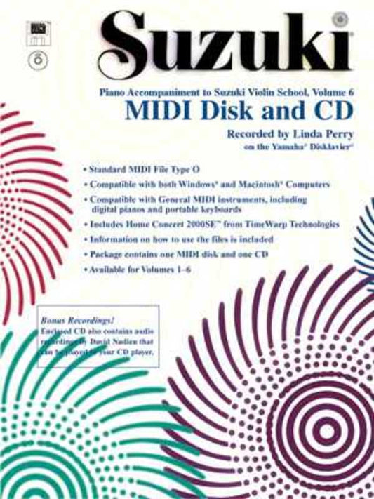 Suzuki Violin School Book 6 Midi CDr Piano Acc Book