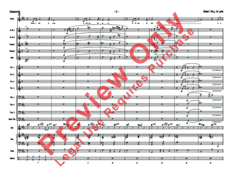 When I Fall in Love Vocal Feature JE3.5 SC/PTS Jazz Ensemble Arrangement by Dave Wolpe — view 2