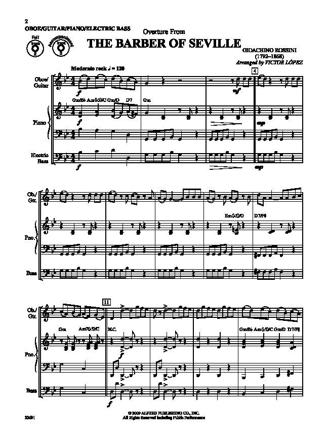 Flex-Ability Classics for Oboe, Guitar, Piano, Electric Bass - Arr. Victor Lopez, Alfred Music, 24 Pages, Flex-Ability Series — view 2