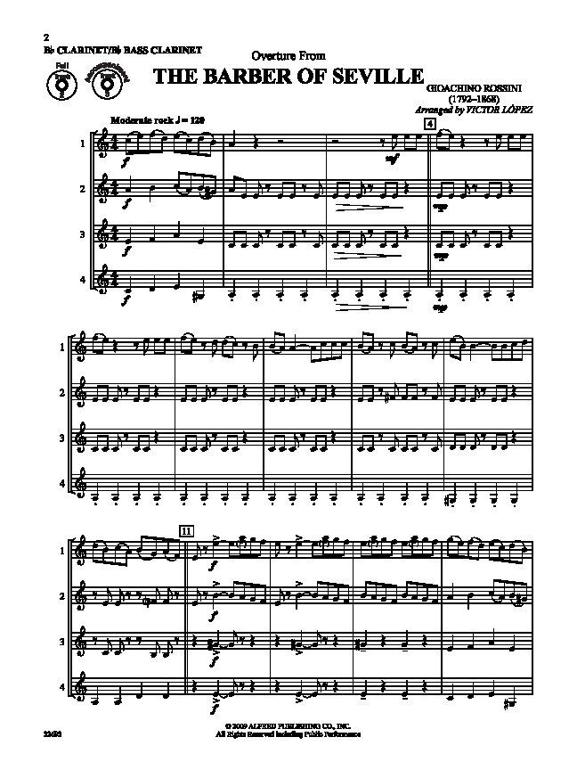 Flex-Ability Classics for Clarinet and Bass Clarinet by Victor Lopez, 24 Pages, Alfred Music, Woodwind Ensemble Arrangement — view 2