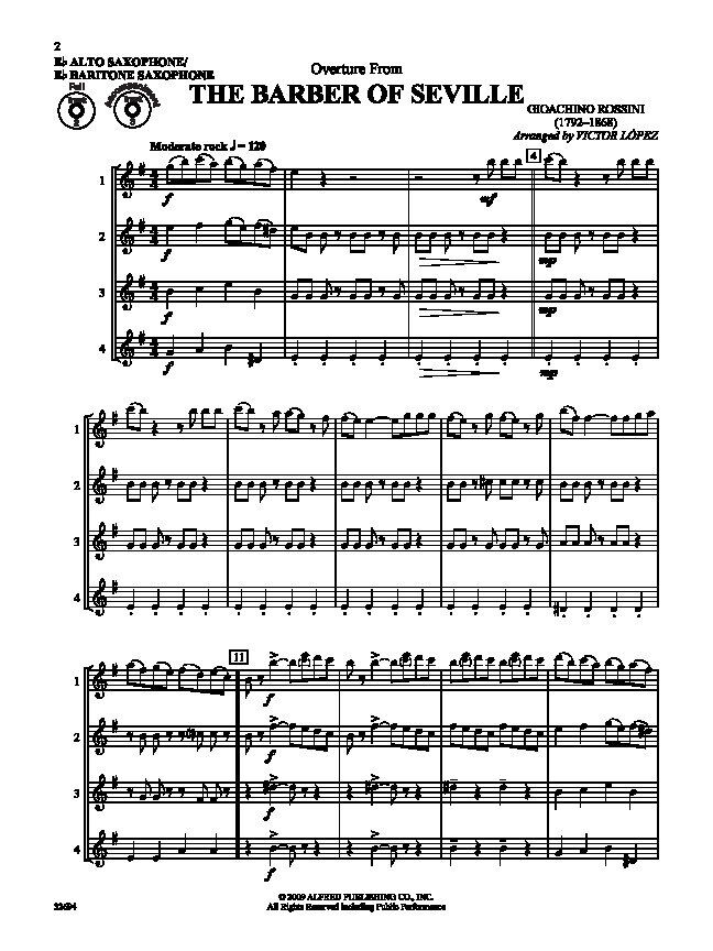 Flex-Ability Classics for Alto/Baritone Saxophone by Victor Lopez, 24 Pages, Alfred Music, Woodwind Ensemble Arrangements