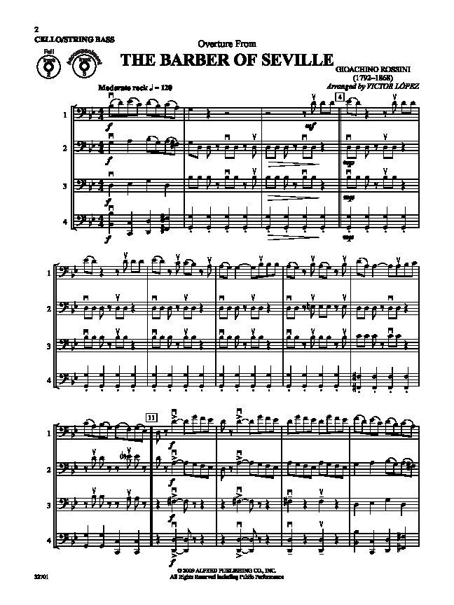 Flex-Ability Classics for Cello and Double Bass by Victor Lopez, 24 Pages, Alfred Music, Ensemble Arrangements in Various Styles