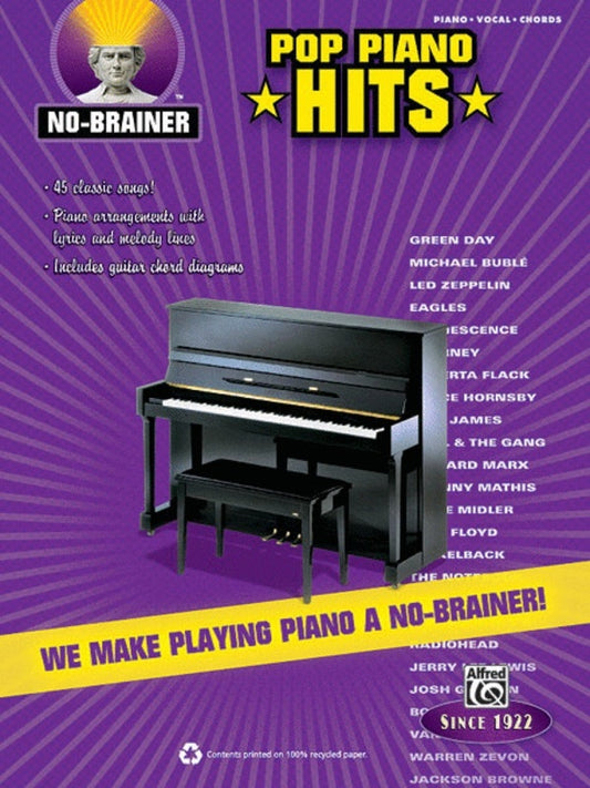No Brainer Pop Piano Hits Book