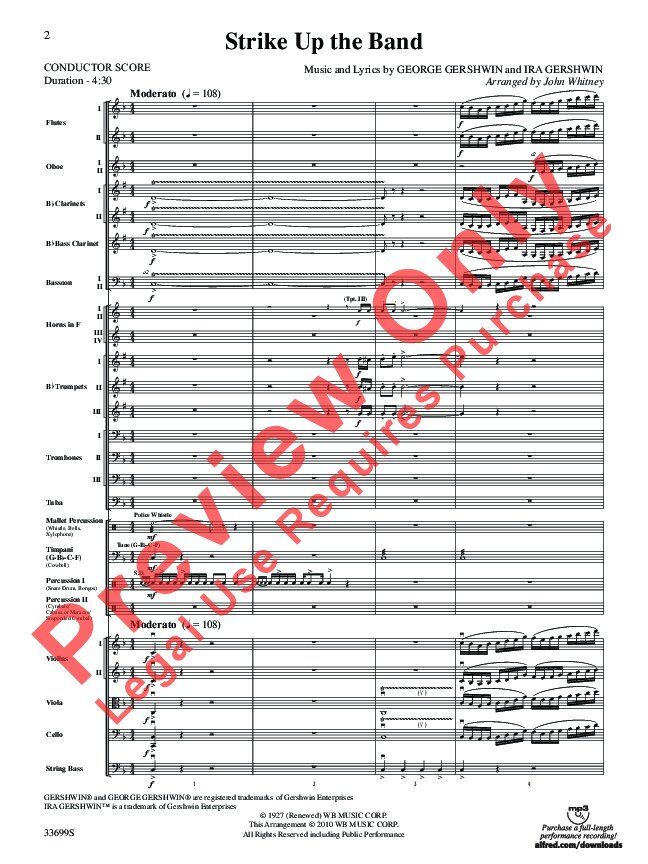 Strike Up the Band for Full Orchestra - George Gershwin, Arr. John Whitney, Alfred Music, Pop Concert Series, 232 Pages — view 3