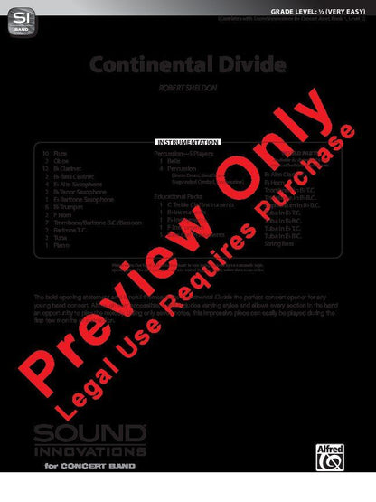 Continental Divide for Concert Band by Robert Sheldon, Level 2, Alfred Music, 132 Pages, Sound Innovations Series