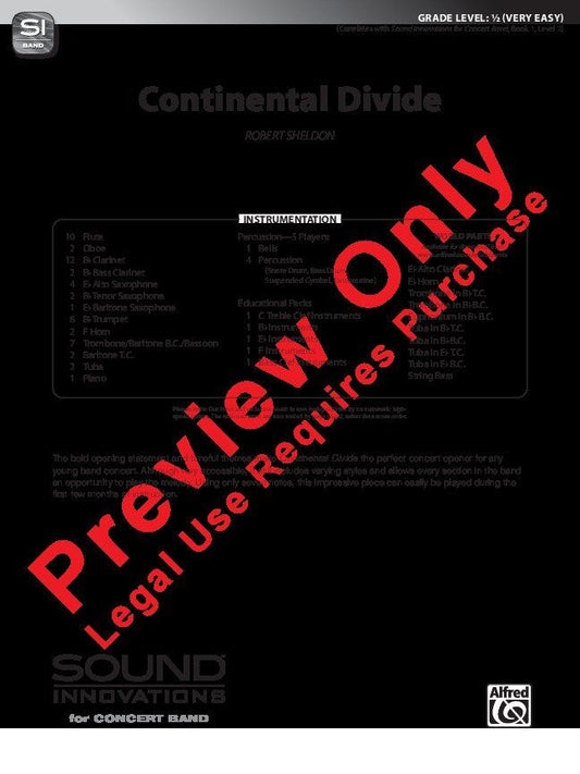 Continental Divide for Concert Band by Robert Sheldon, Level 2, Alfred Music, 132 Pages, Sound Innovations Series