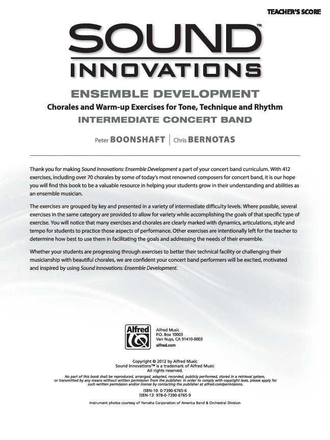 Sound Innovations for Concert Band: Ensemble Development — Conductor's Score (Alfred Music)